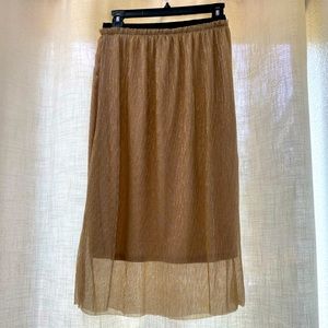 FreePress MicroPleated Metallic Shimmer Midi skirt